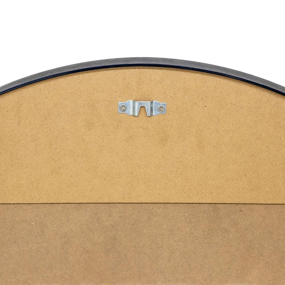 23.5 in. W x 23.5 in. H Metal Framed Flushmount Round Decorative Accent Bathroom Vanity Mirror with Black Frame
