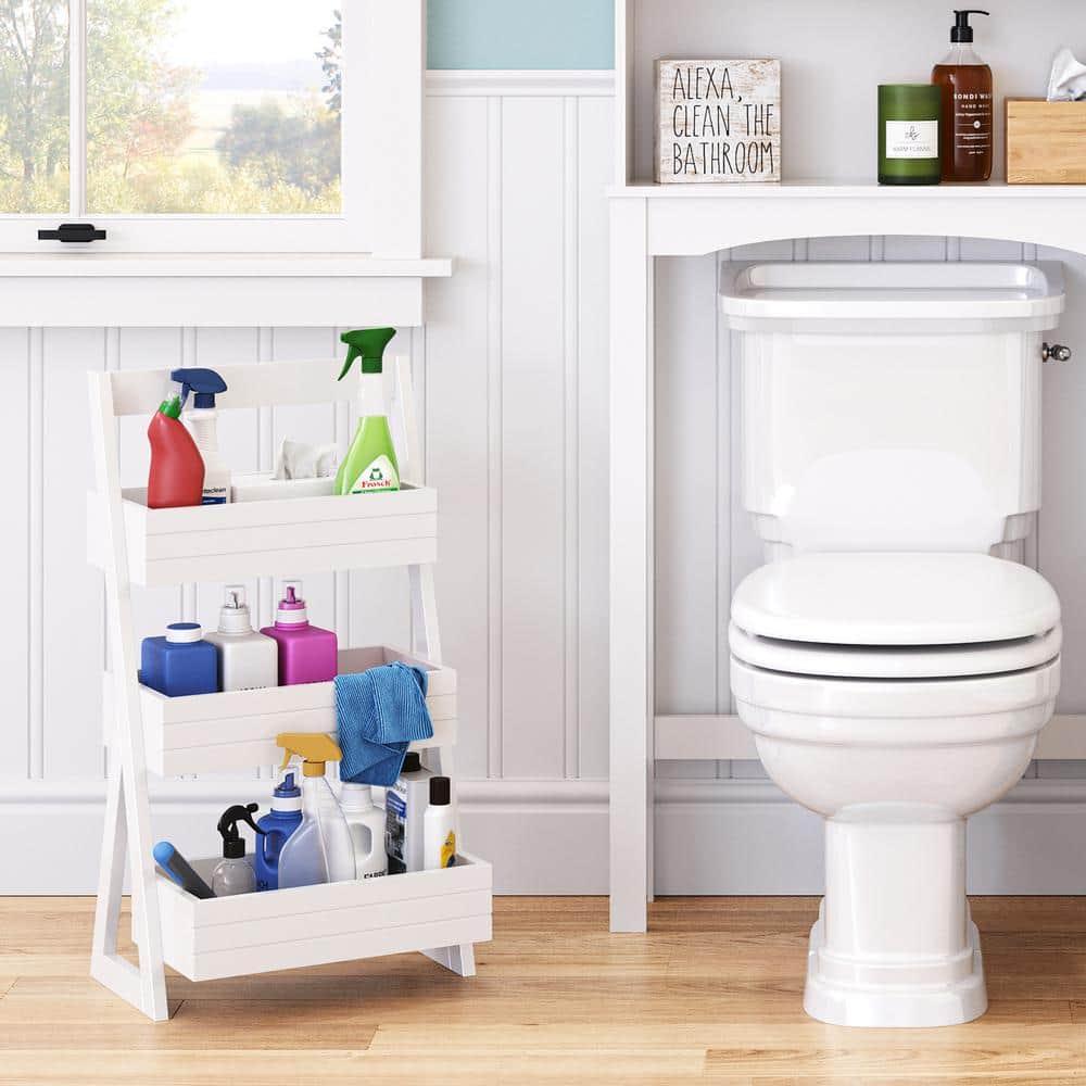 RiverRidge Home RiverRidge Home Lightweight Portable 3-Shelf Storage Caddy Organizer - White