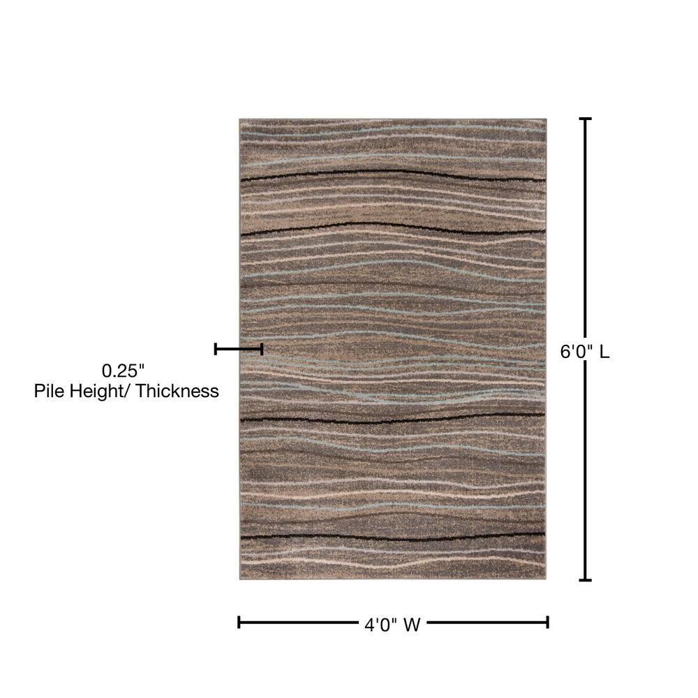 Amsterdam AMS111 Power Loomed Indoor Area Rug - Silver/Beige - 4'x6' - Safavieh