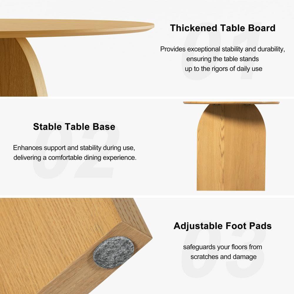 Dovelina 67" Oval Dining Table Mid-Century Rustic Kitchen Table for Dining Room, Natural Wood
