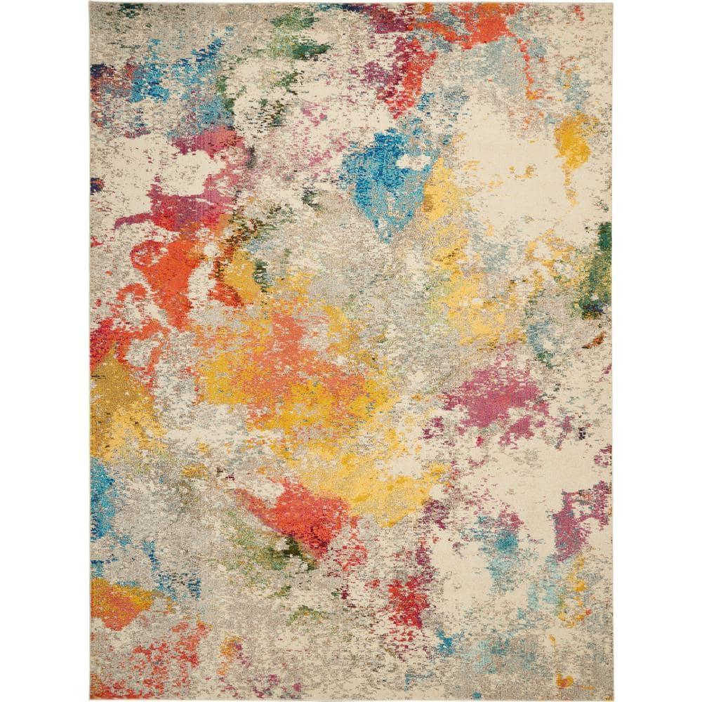 Nourison Celestial 9'X12' (9' x 12') Ivory/Multicolor Indoor Area Rug Colorful Contemporary Abstract by Nourison