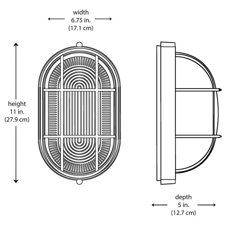 Trans Globe Lighting 41015 6.5" Width 1 Light Flush Mount Bulkhead Outdoor Wall Sconce -