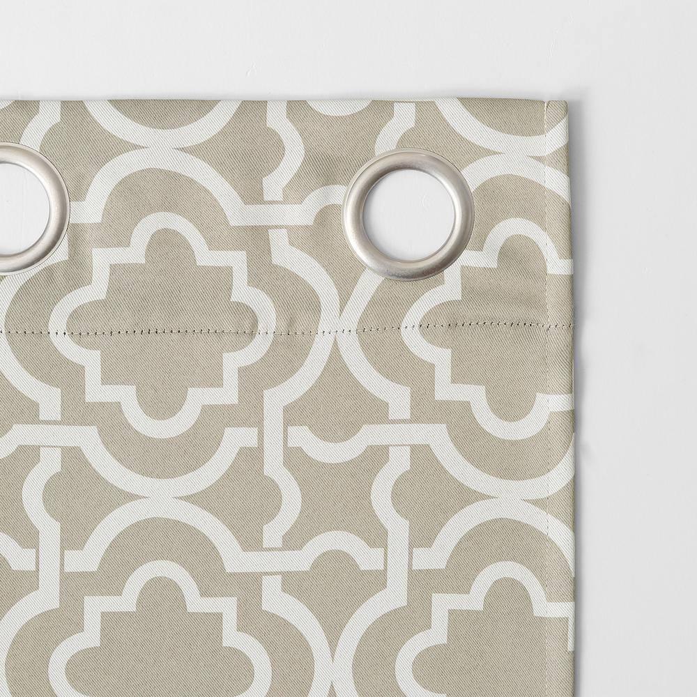 40"x95" Sun Zero Blackout Barnett Trellis Grommet Curtain Panel Taupe: Modern Geometric, Energy Efficient, Noise Reduction
