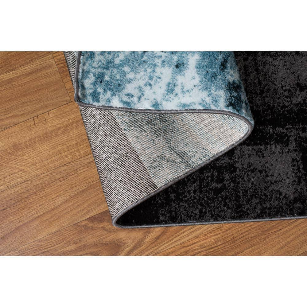World Rug Gallery Abstract Circle Area Rug - GRAY 2'7"x10'