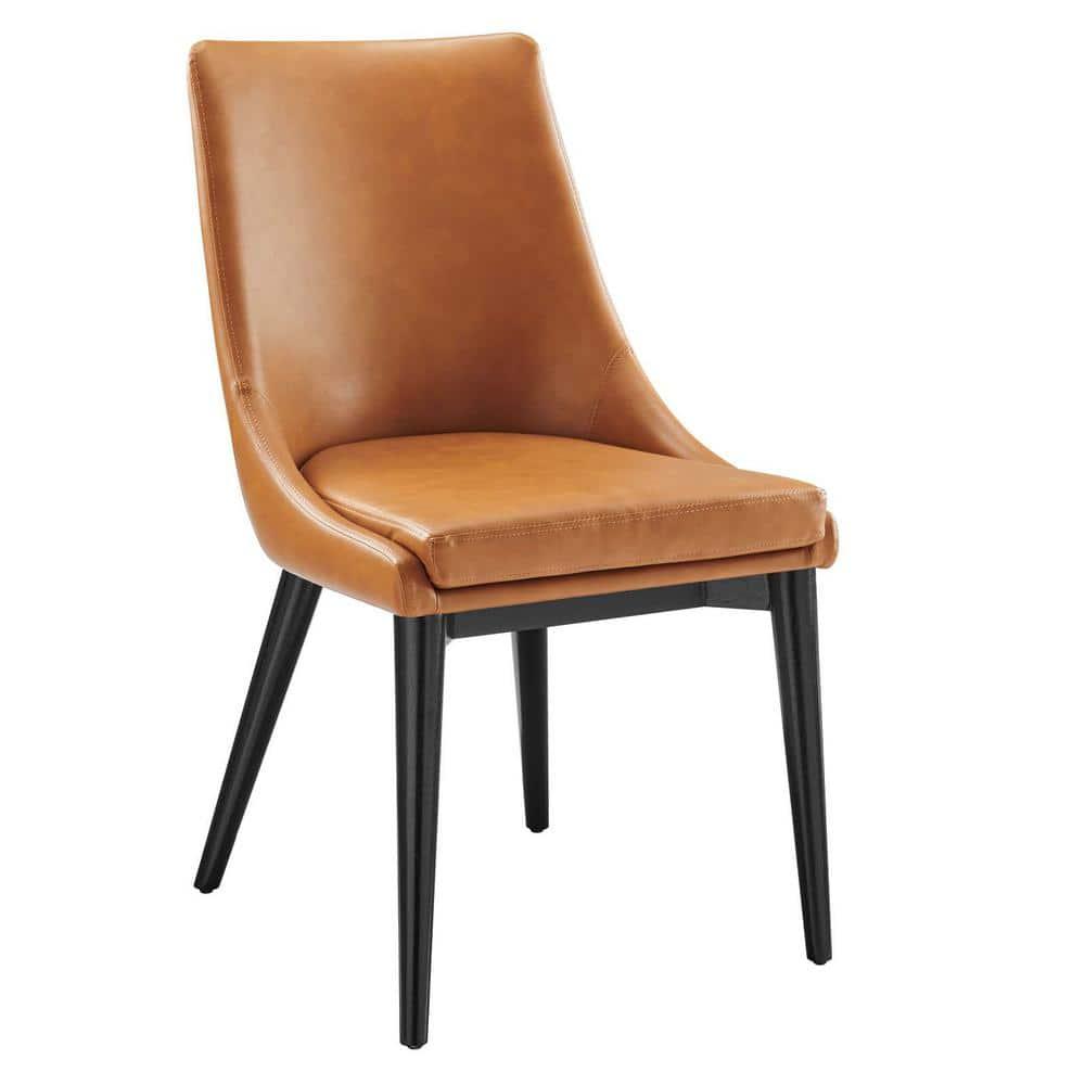 Modway Viscount Vegan Leather Dining Chair in Tan