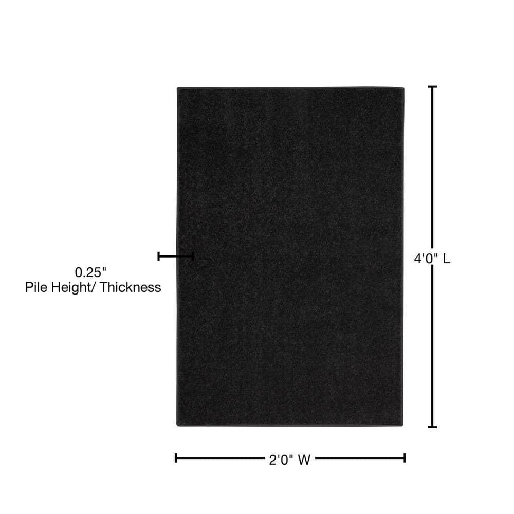 Nourison Essentials Easy Care Indoor Outdoor Area Rug - Black 2' x 4'