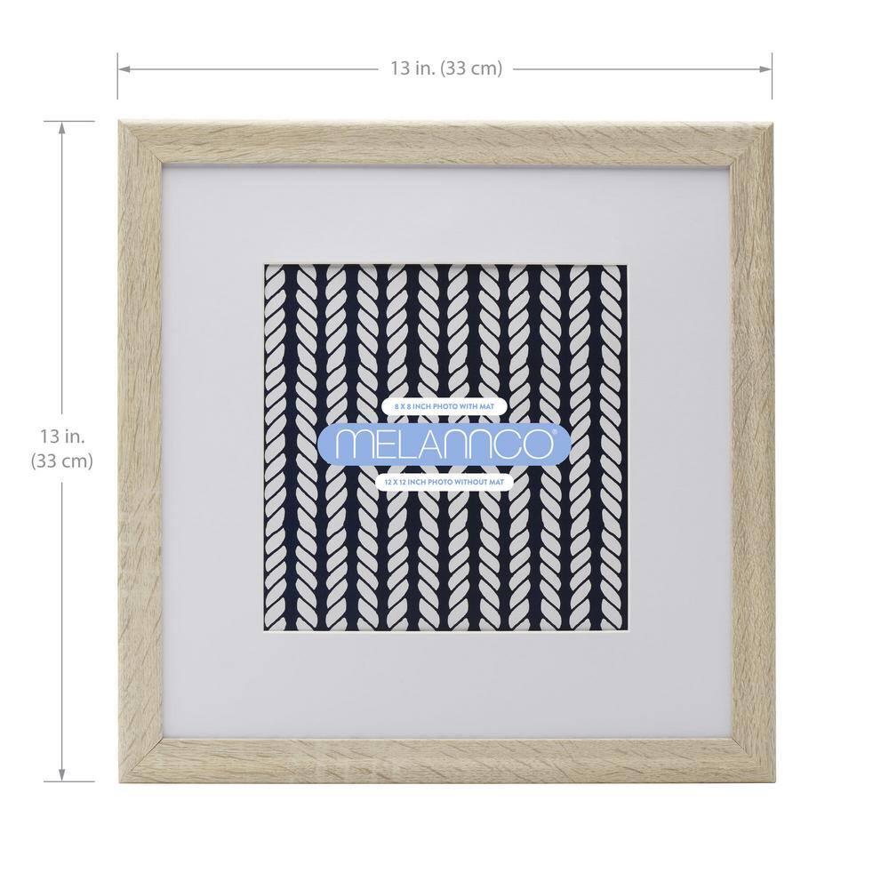 Melannco Melannco 9 Pieces 12.8 x 12.8 Inch Beige Wood Photo Frames to Hold 12x12 Photo Without Mat