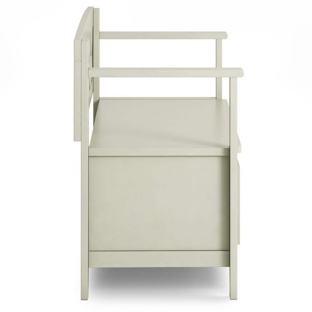 Simpli Home Amherst 48"W Solid Wood Entryway Storage Bench with Lift-Top Lid and Dual Compartments