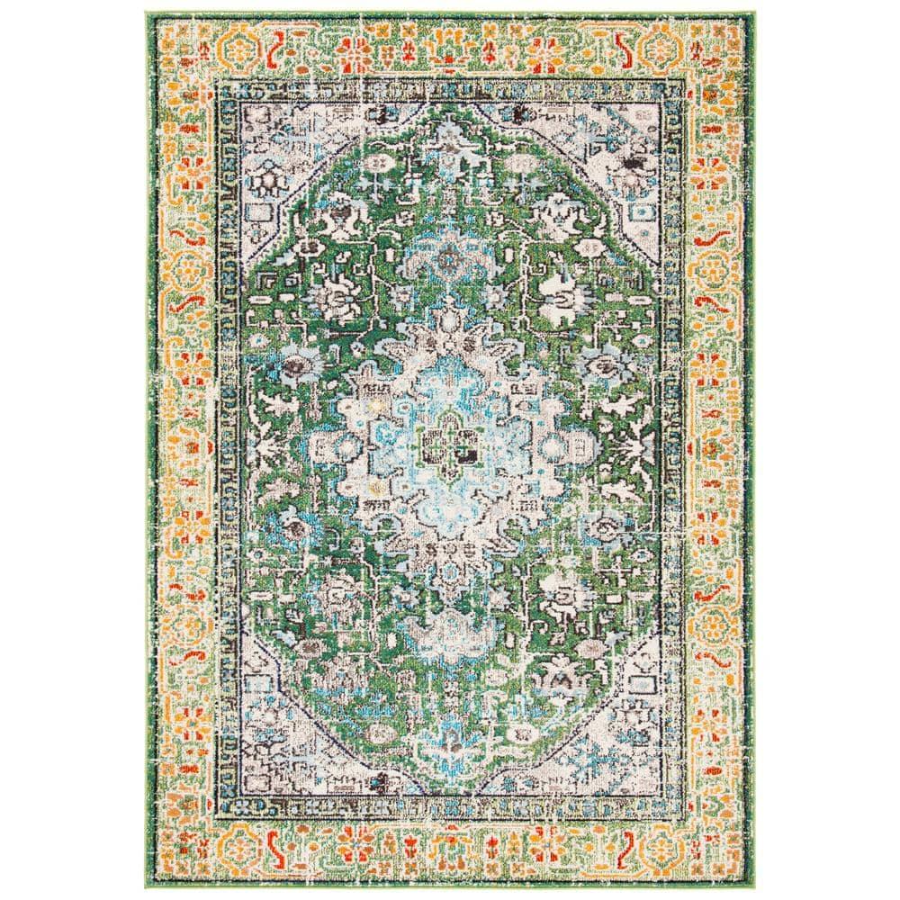 Madison MAD474 Power Loomed Indoor Area Rug - Green/Turquoise - 6'x9' - Safavieh