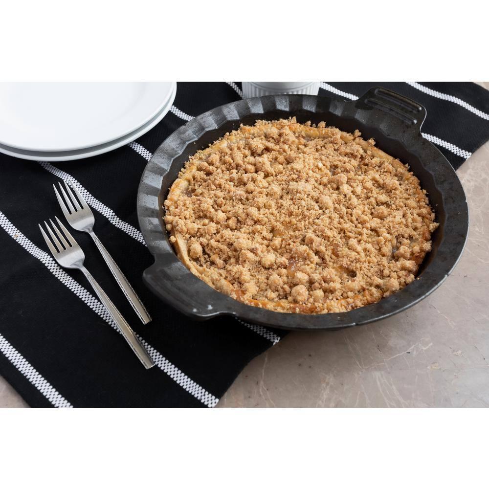 Outset Cast Iron Pie Pan For Oven, Stove, and Grill, 10"