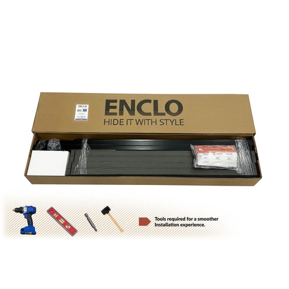 Enclo 48in H x 40in W (2 Panels) No Dig Enclo Vienna Charcoal Color Woodtek Privacy Screen, Outdoor Vinyl Privacy Fence Panel, Privacy Wall for Trash Cans & Air Conditioner Fence, Patio Privacy Screen, EC18018