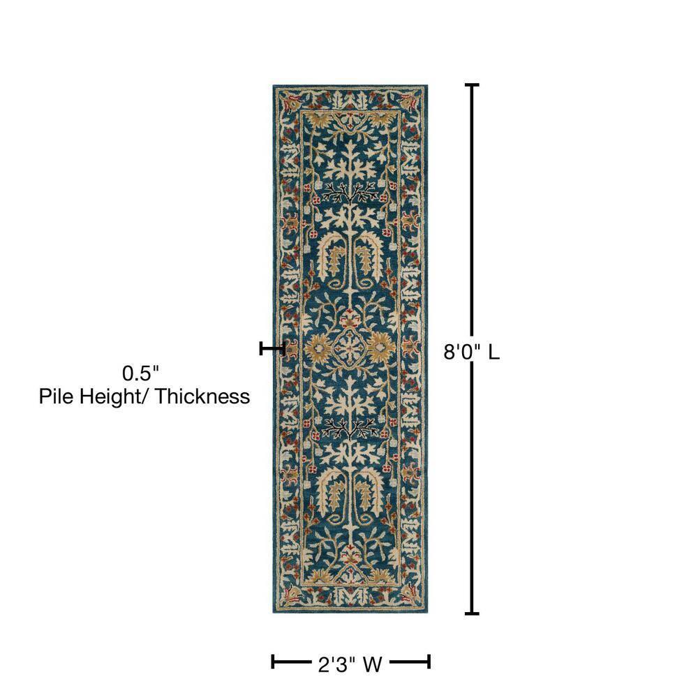 Antiquity AT64 Hand Tufted Runner Rug - Dark Blue/Multi - 2'3"x8' - Safavieh.