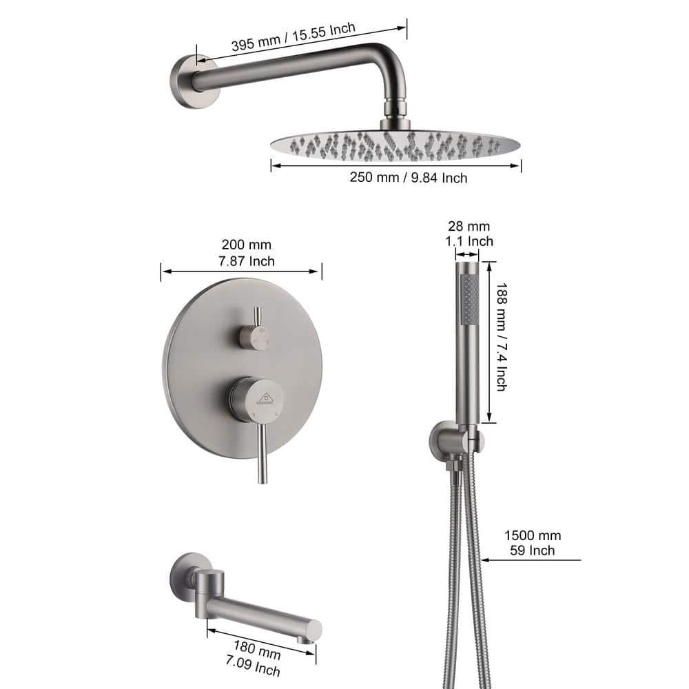 PureEssence Pressure-Balanced (Temperature And Volume) All-In-One Kit with Rough in-Valve