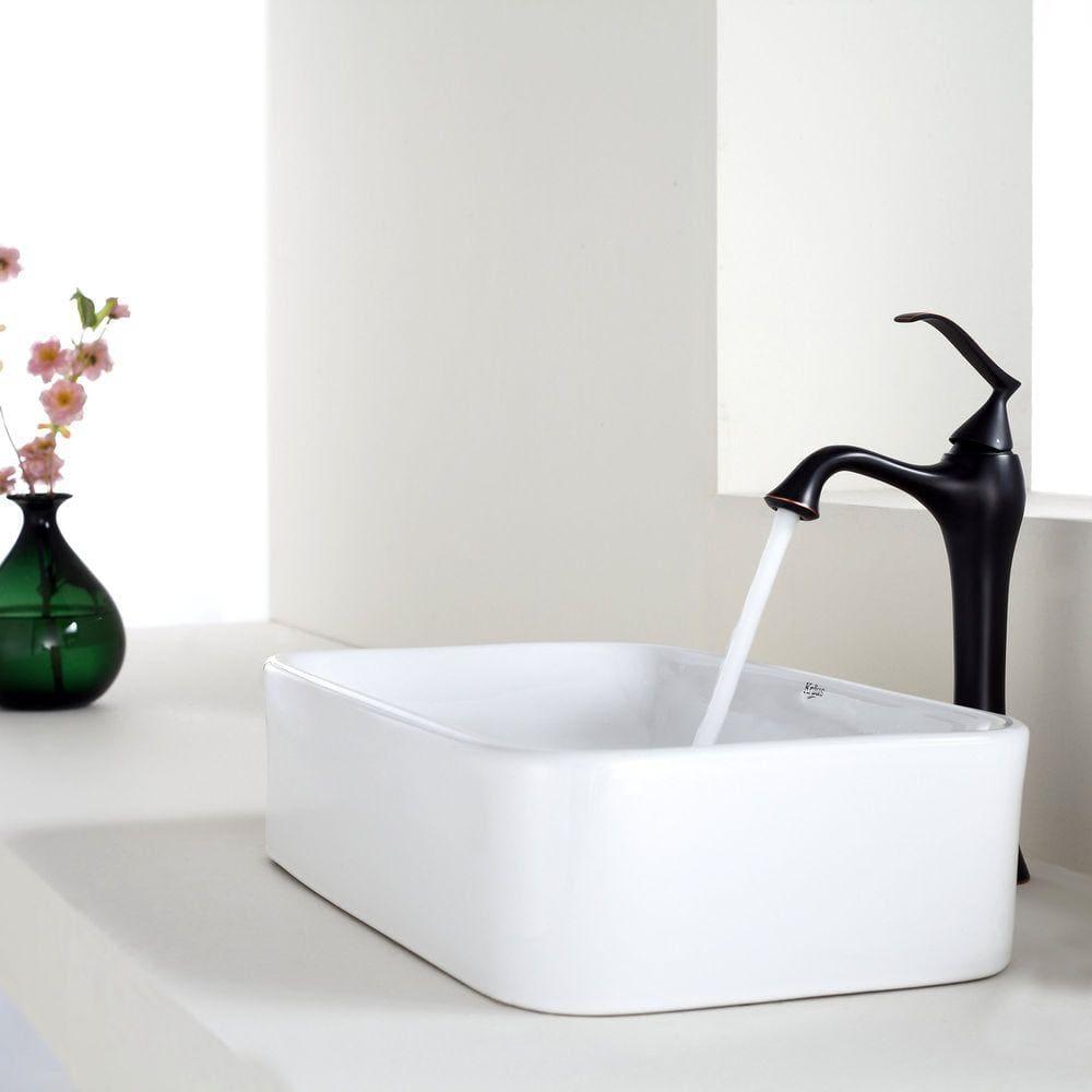 Ceramic Ceramic Rectangular Vessel Bathroom Sink
