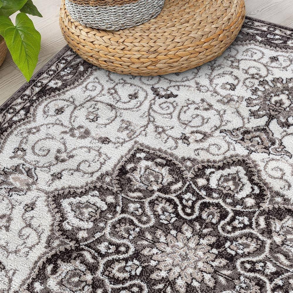World Rug Gallery Traditional Medallion Area Rug - BROWN 7' 10" x 10'