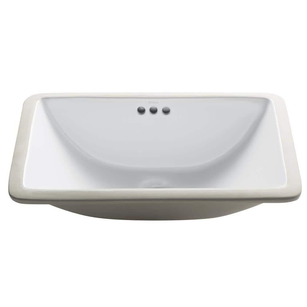 Kraus Elavo Ceramic Rectangular Undermount Bathroom Sink with Overflow KCU-241