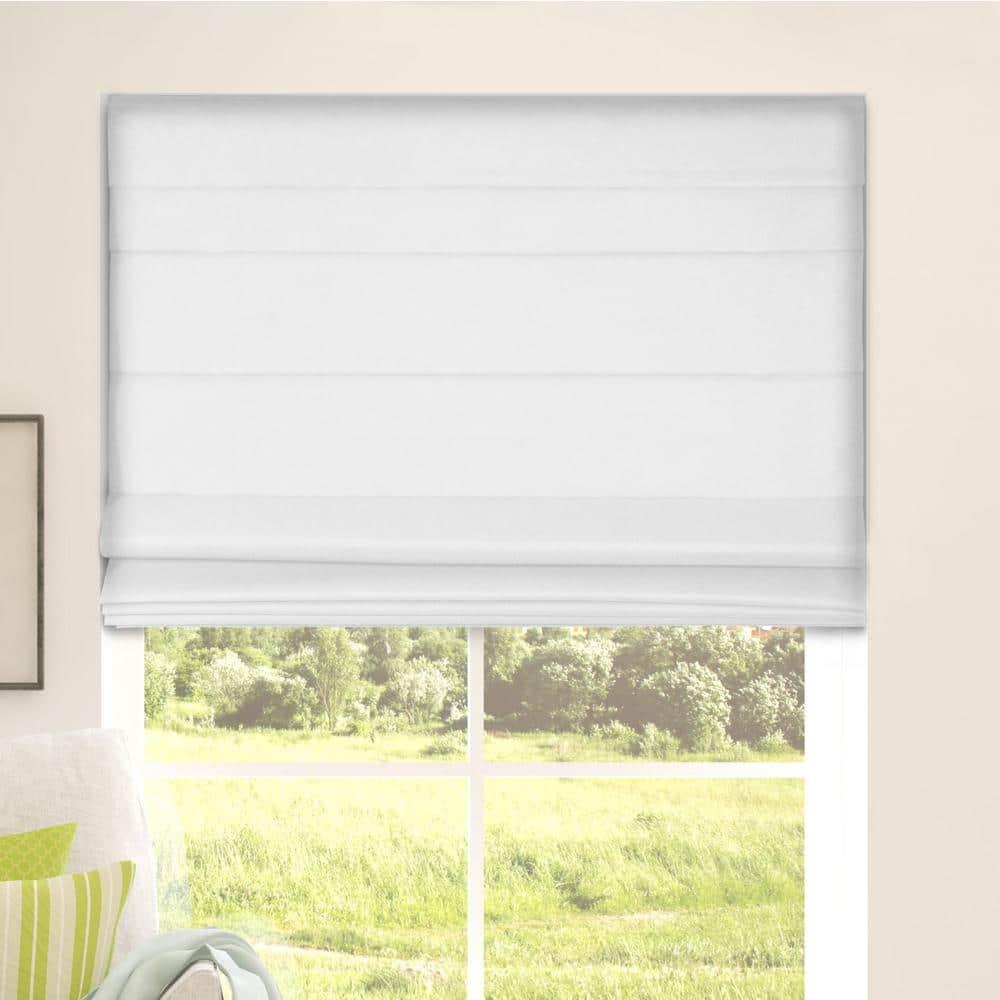 White Cordless Fabric Roman Blackout Shade 40" x 60"