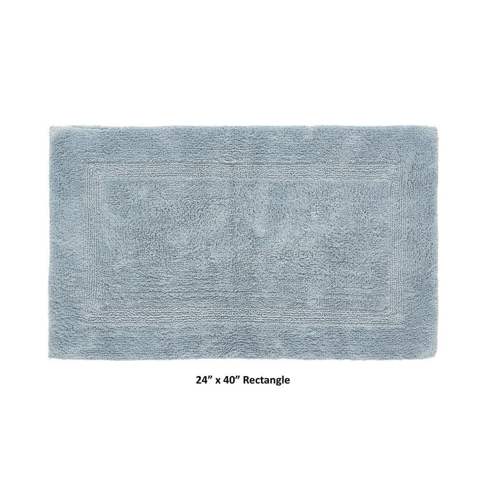 Better Trends Lux 100% Cotton Tufted Solid Reversible Bath Rug 24" x 40" Rectangle - Blue
