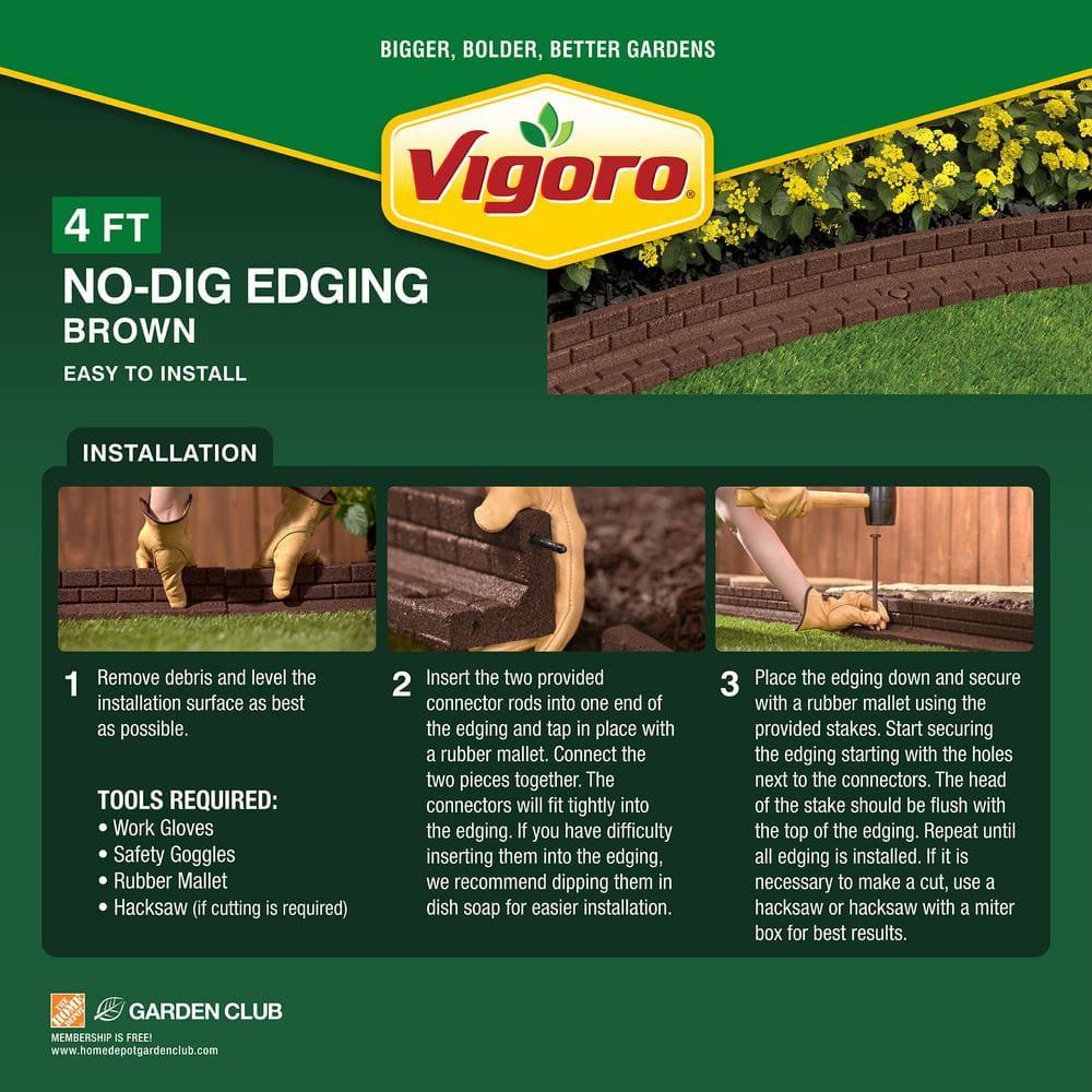 Rubberific 4 ft. Brickface Rubber Landscape Lawn Edging (Set of 6)