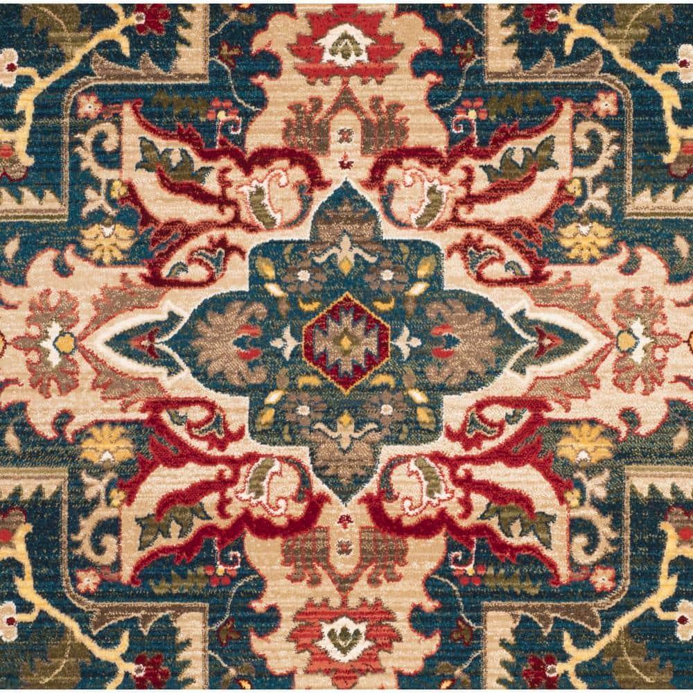 Kashan KSN304 Power Loomed Area Rug - Blue/Beige - 5'1"x7'5" - Safavieh.