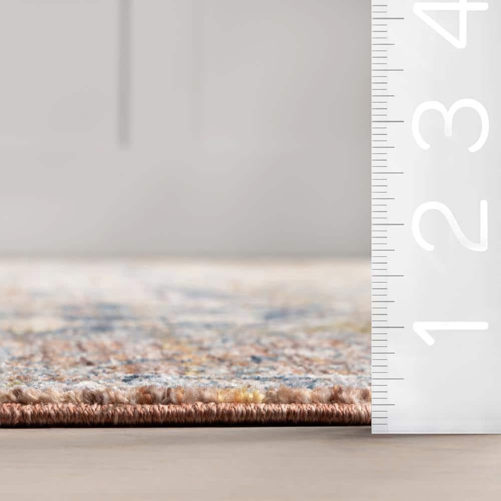 Nuloom Harriet Medallion 2x14 Runner Indoor Area Rug for Living Room Bedroom Dining Room Entryway Hallway Kitchen, Rust/Multicolor