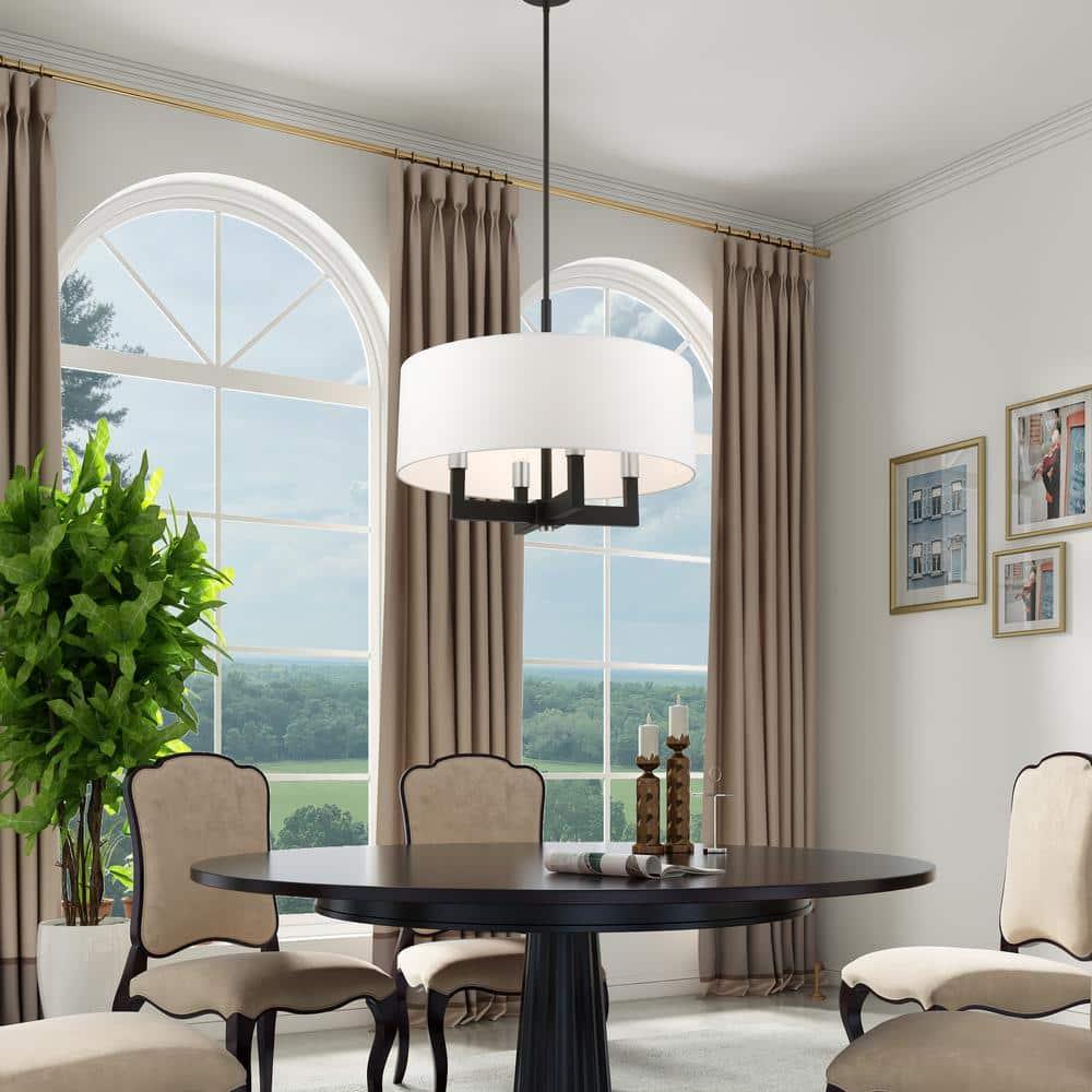 Livex Lighting Cresthaven 4 - Light Chandelier in  Black