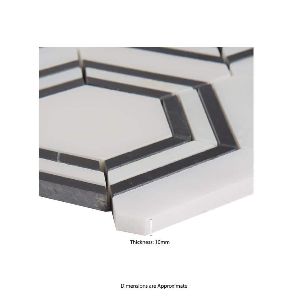 Bianco Dolomite 11" x 13" Polished Marble Mesh-Mounted Mosaic Sheet Tile