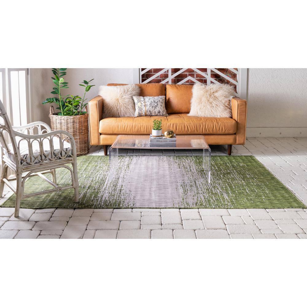 Unique Loom 9' 0 x 12' 2 Rectangle Indoor/Outdoor Modern Green Area Rug
