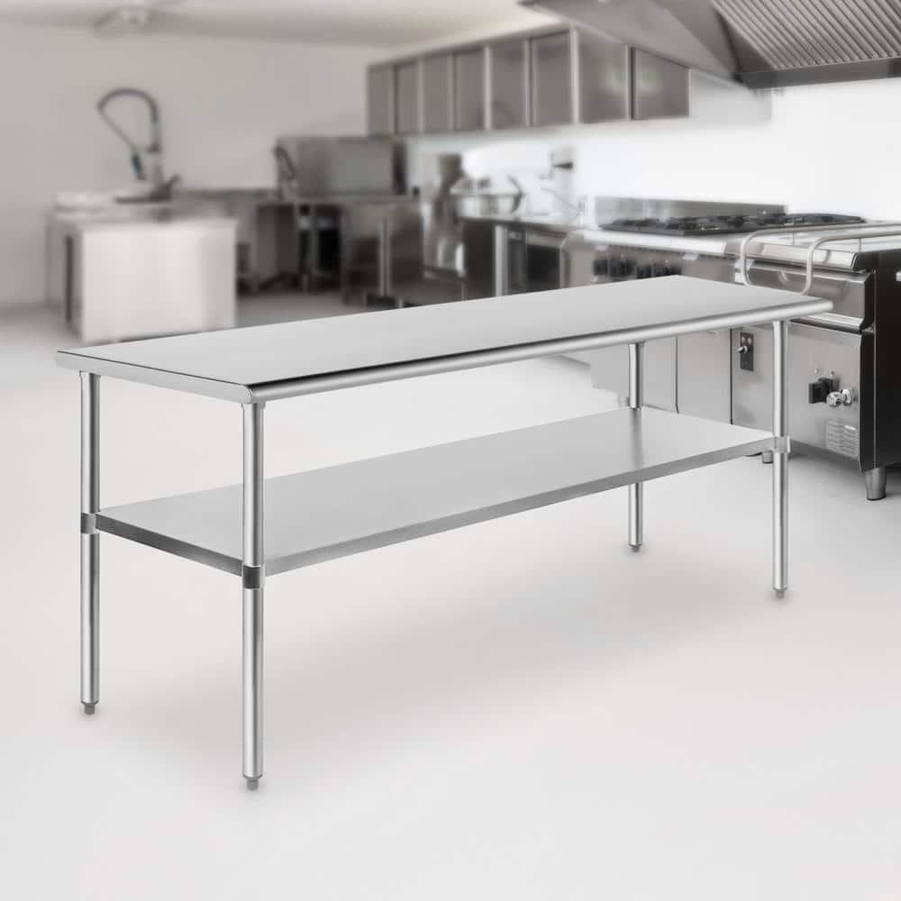 GRIDMANN 30" D x 34.5" H Stainless Steel Prep Station with Undershelf