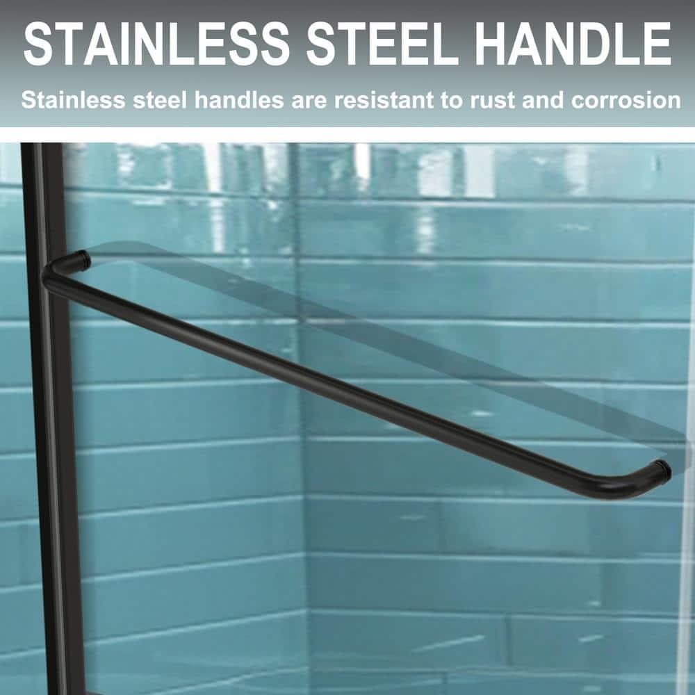 44-48 in.W x 72 in.H Semi-Frameless Sliding Shower Door Clear SGCC Tempered Glass.