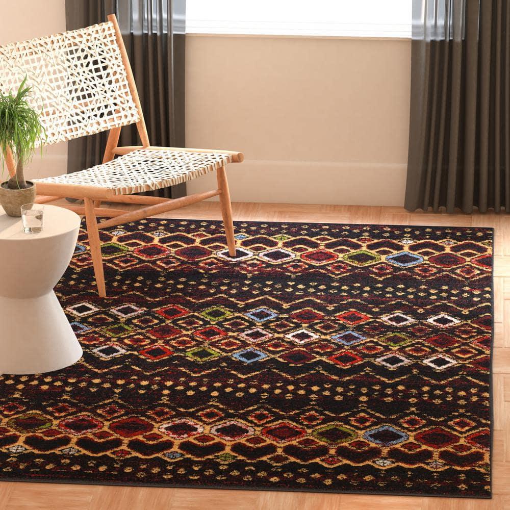 Safavieh Amsterdam Gladwin Geometric Area Rug, Black/Multi, 3' x 5'