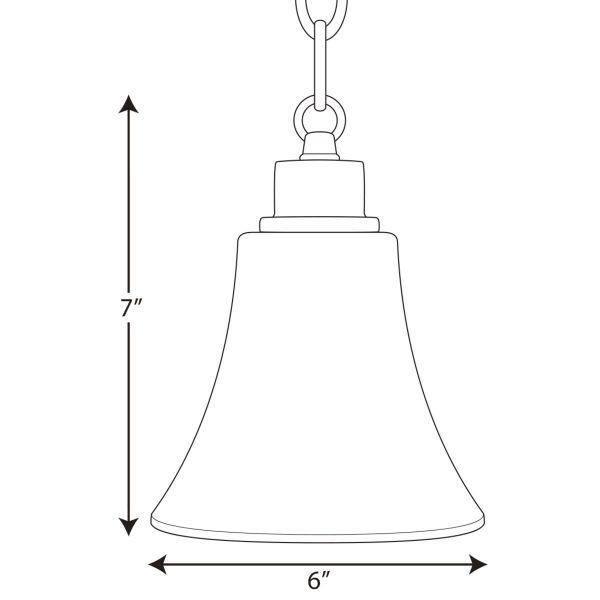 Progress Lighting Joy Collection 1-Light Mini-Pendant, Antique Bronze, Etched White Fluted Glass