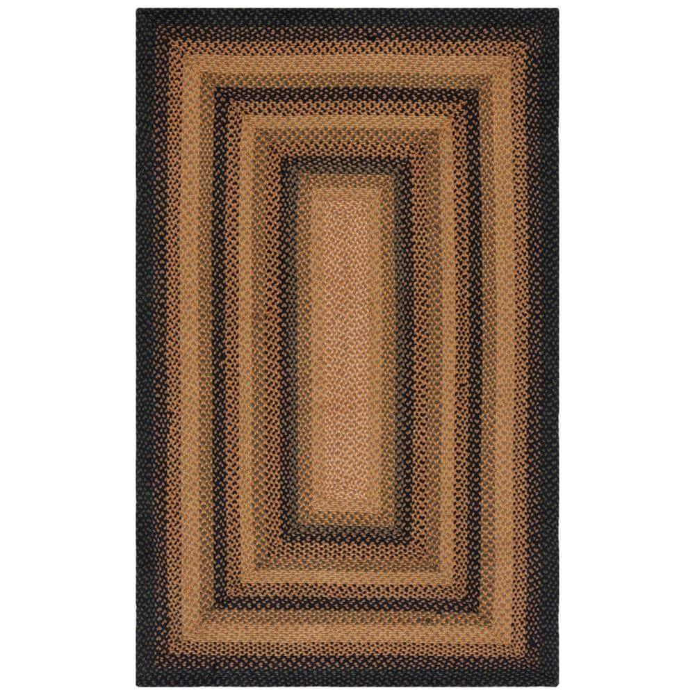Braided BRD651 Flat Weave Indoor Area Rug - Gold/Sage - 4'x6' - Safavieh
