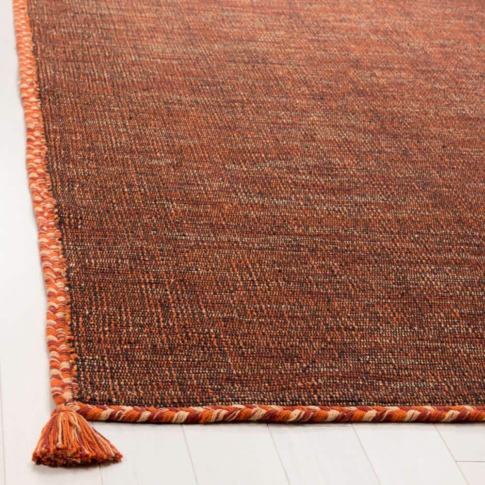 Montauk MTK150 Hand Woven Indoor Area Rug - Orange/Black - 5'x5' - Safavieh