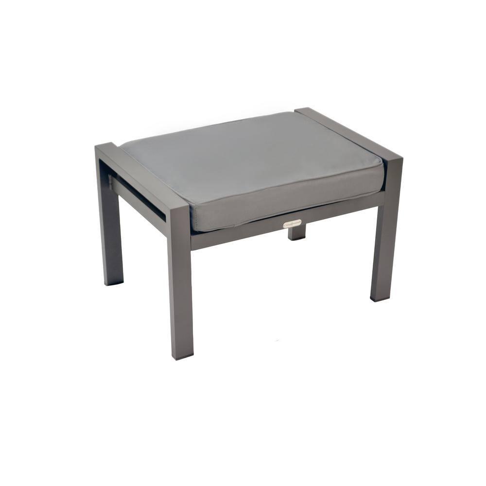 Lakeview Aluminum Outdoor Ottoman With Charcoal Cushion