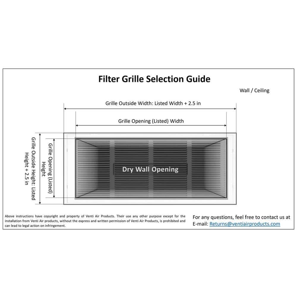 14x14 White Steel Return Air Filter Grille with Fixed Hinges