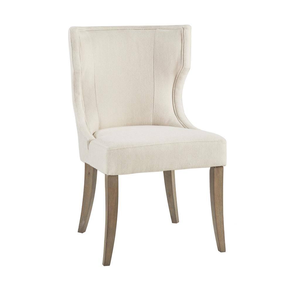 Madison Park Troy Upholstered Wingback Dining Chair Cream
