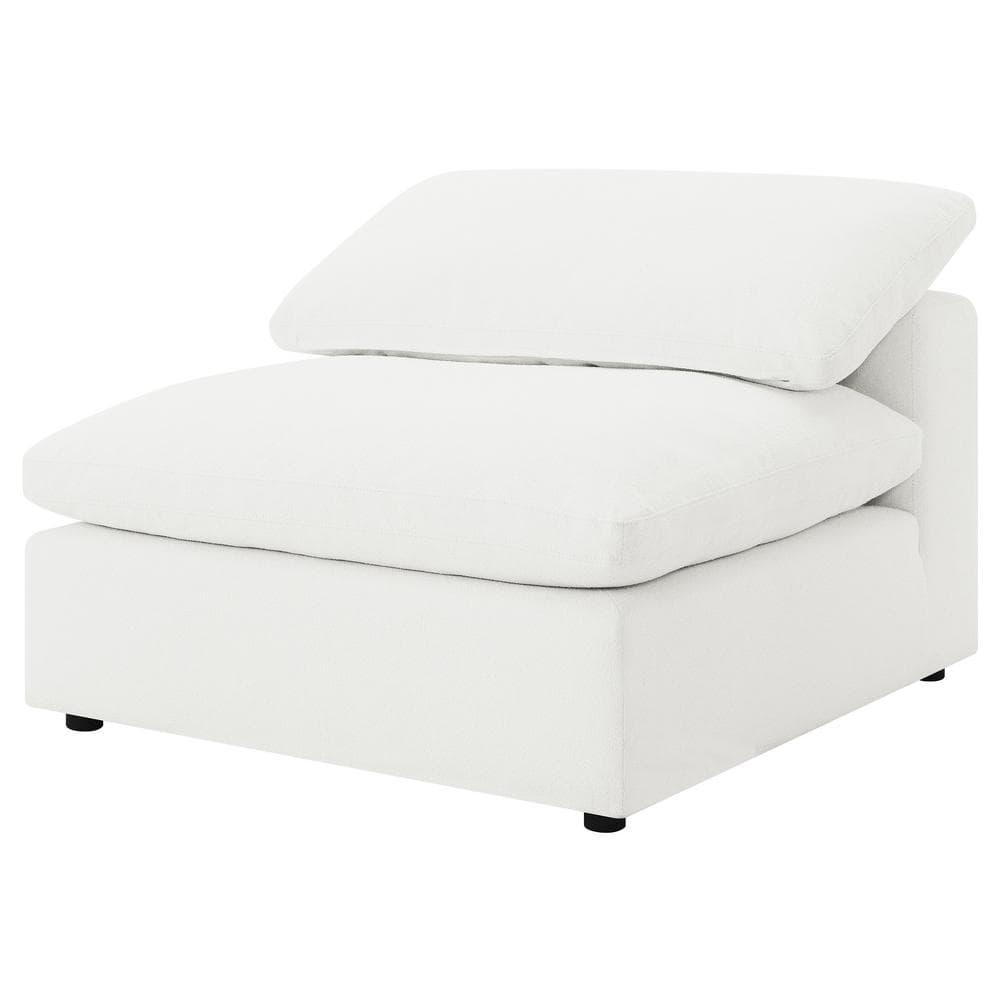 Coaster Raleigh Boucle Fabric Upholstered Armless Chair Ivory