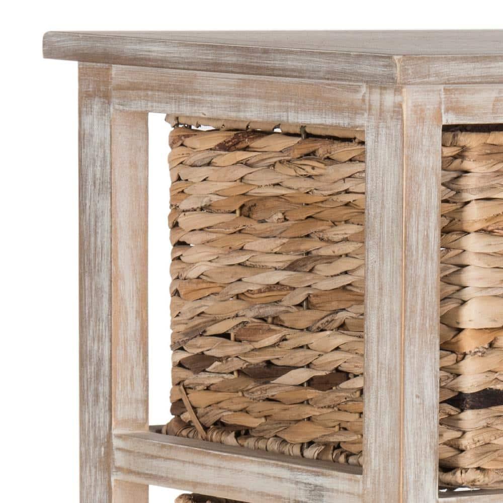 Vedette 5 Wicker Basket Storage Tower - AMH5739 - White Wash - Safavieh Couture