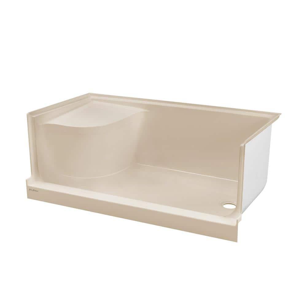 Swiss Madison Aquatique 60" x 32" Single Threshold Shower Base With Right Hand Drain and Integral Left Hand Seat  SM-SB538BV