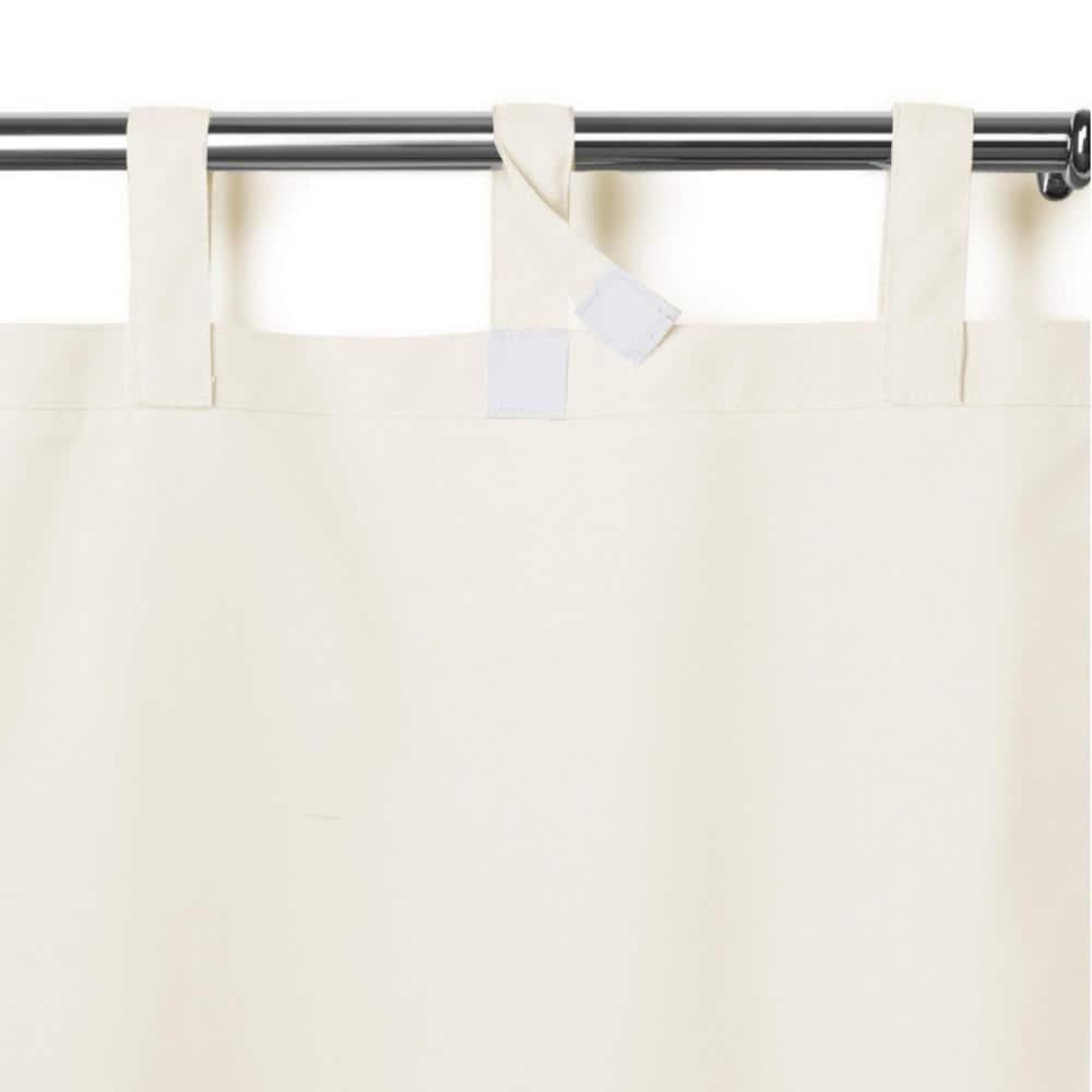 Matine Solid Tab Top Indoor/Outdoor Single Window Curtain for Patio, Porch, Cabana - 52 x 95 - Ivory - Elrene Home Fashions
