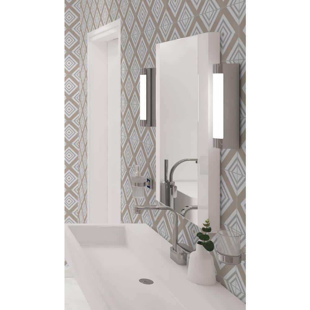 Bliss 8-in. Encaustic Spanish/Moroccan Patterned Matte Porcelain Wall & Floor Tile
