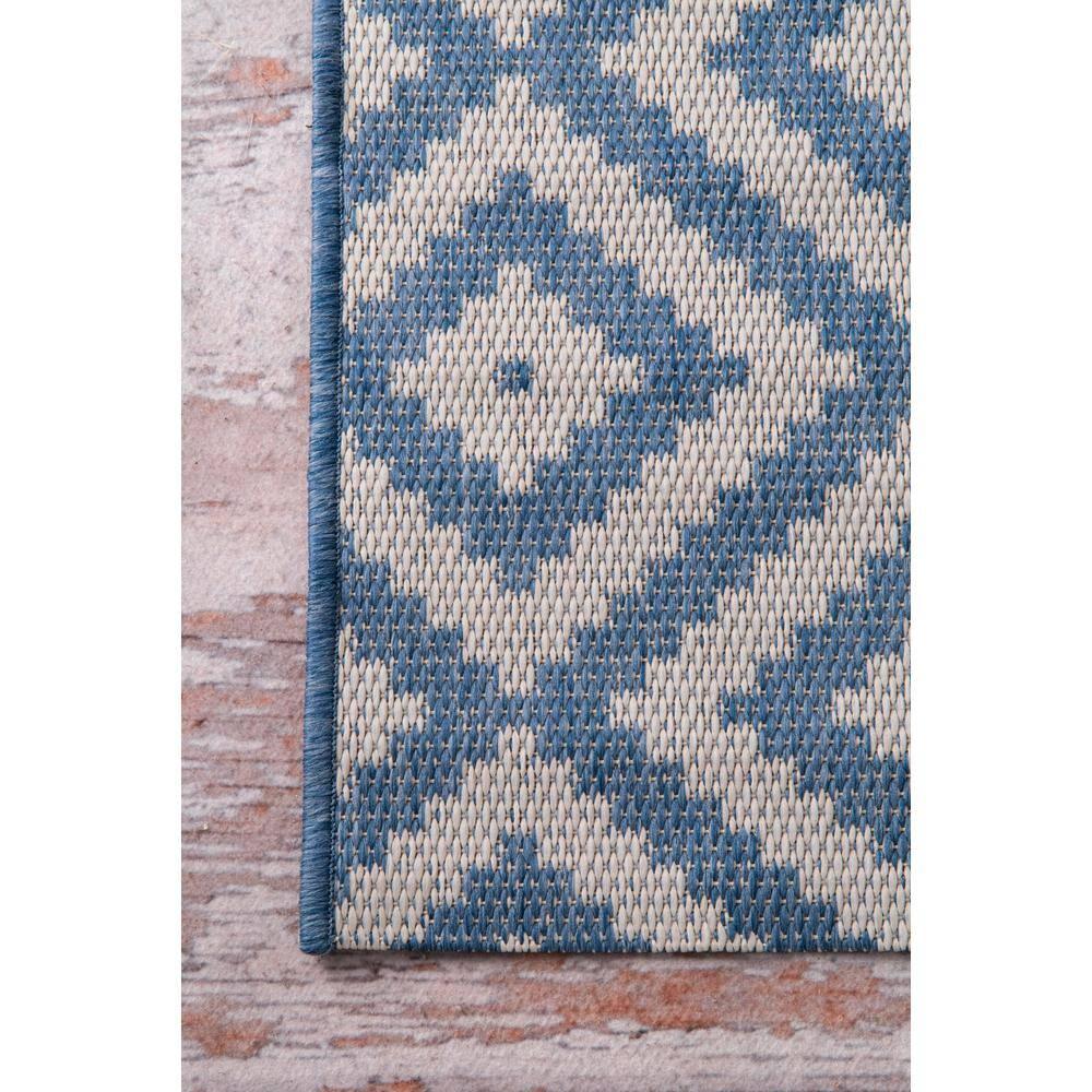 Nuloom Marybelle Geometric 5x8 Indoor/Outdoor Area Rug for Living Room Patio Deck Front Porch Kitchen, Blue/Ivory
