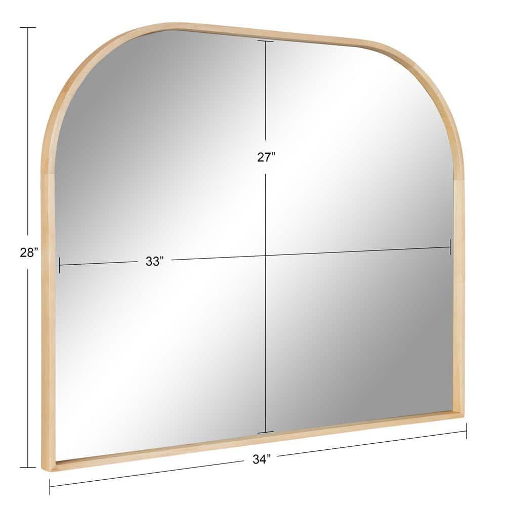 Kate & Laurel All Things Decor 34"x28" Valenti Wide Arch Wall Mirror Gold