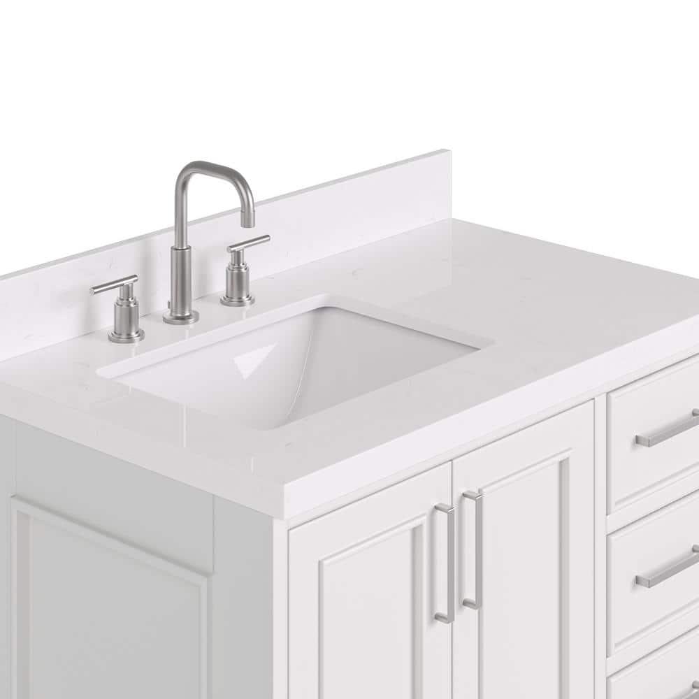 Ariel M036slcqrvo Stafford 36" Free Standing Single Basin Vanity Set - White
