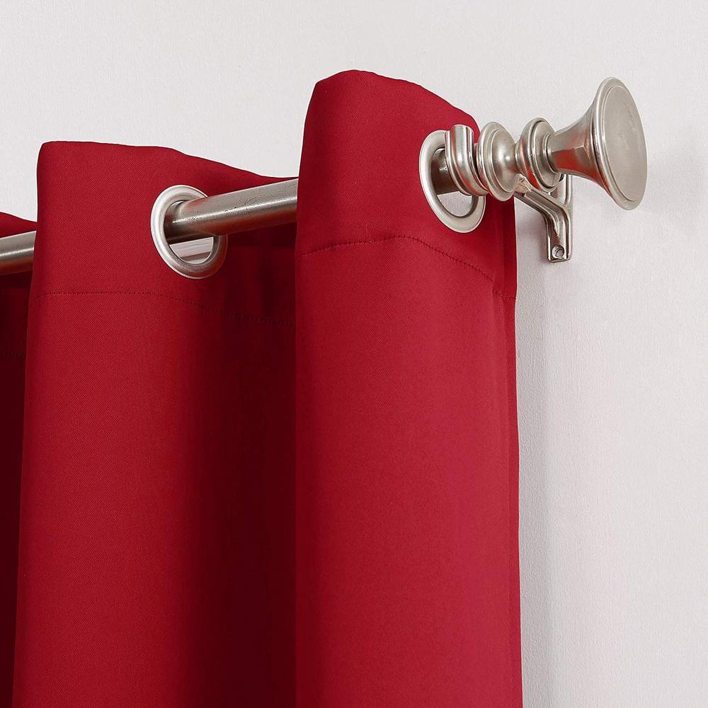 40"x63" Sun Zero Blackout Kenneth Energy Saving Grommet Curtain Panel Red: Modern Thermal Insulated Noise Reduction