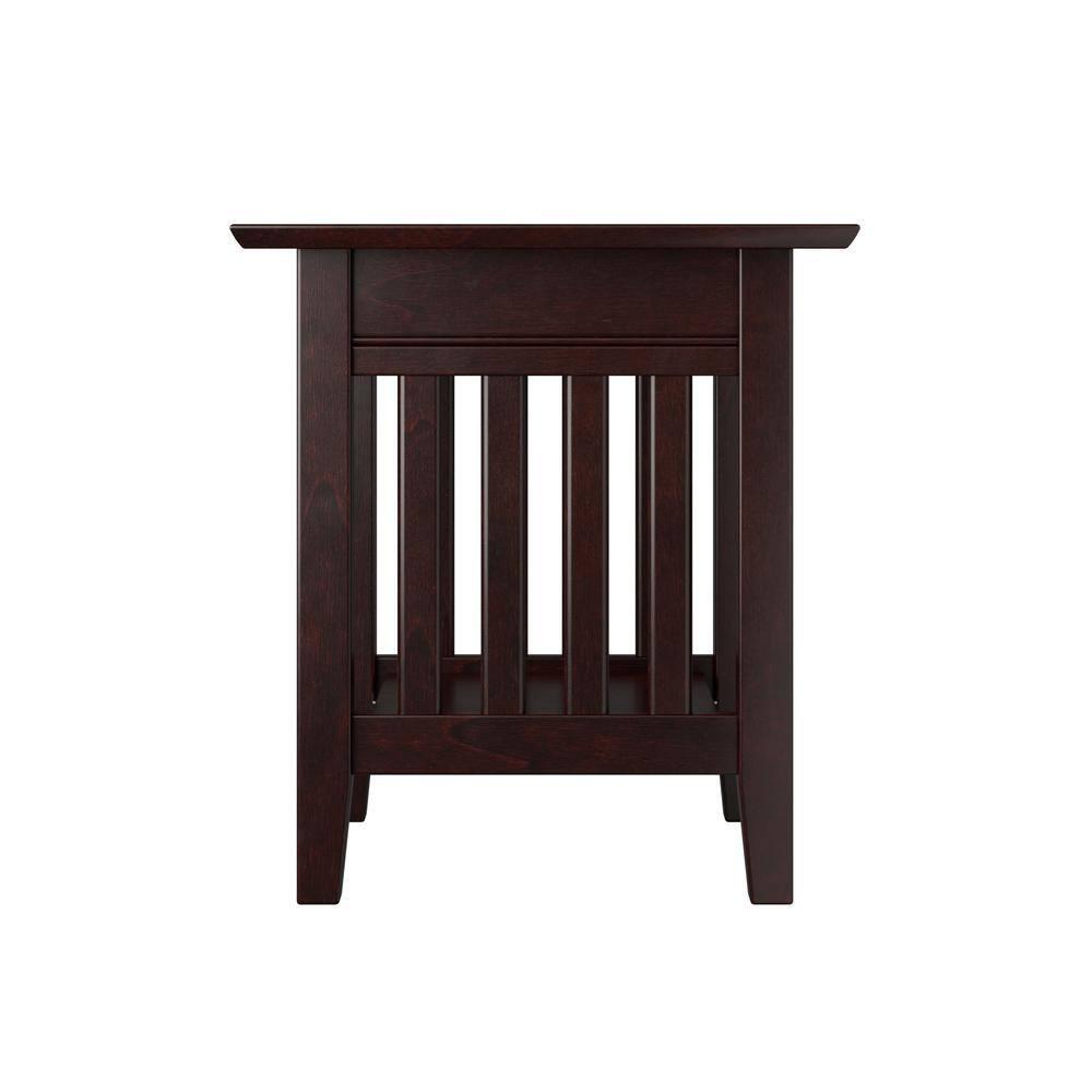 Mission End Table with Charging Station in Espresso