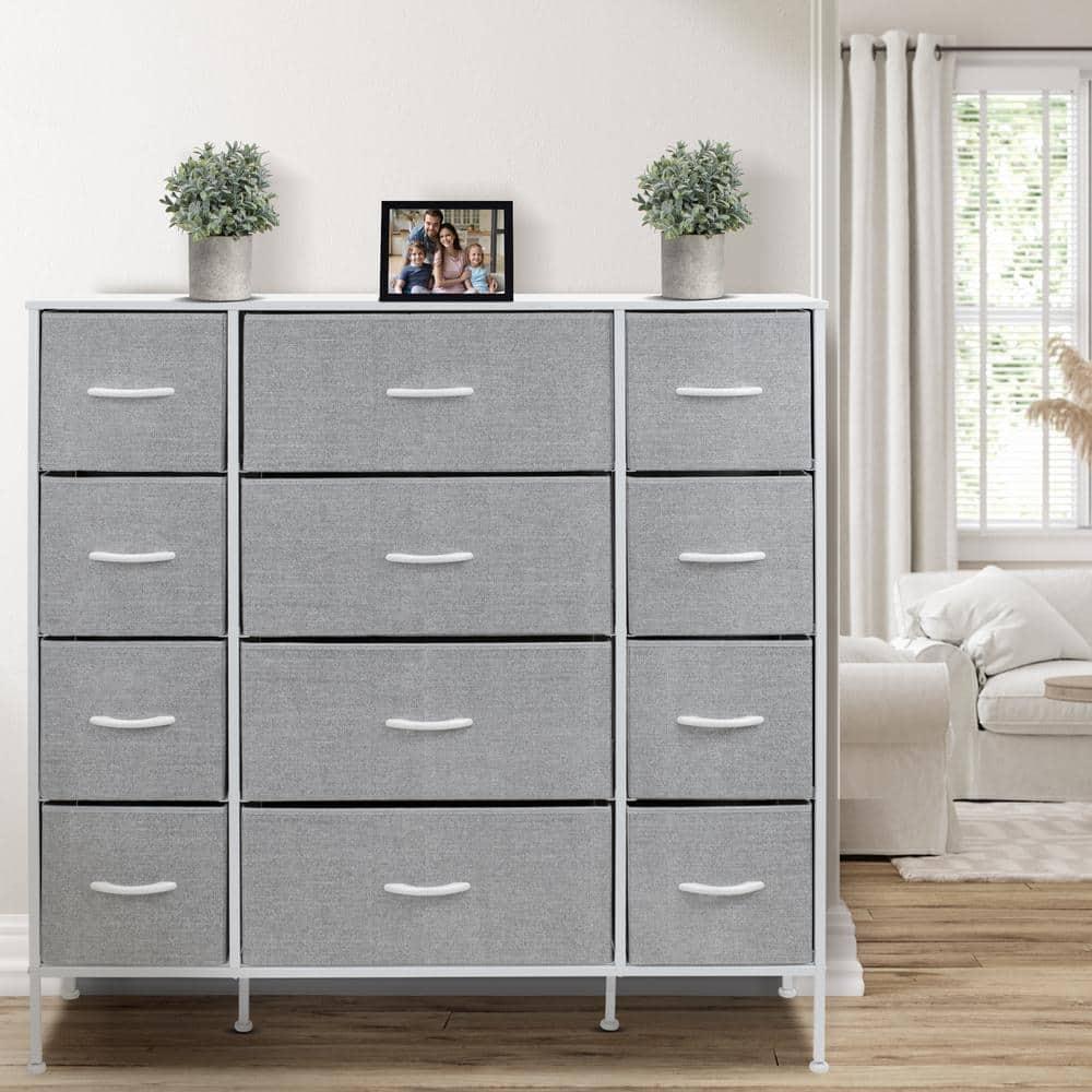Sorbus Sorbus 12 Drawers Dresser with Steel Frame and Wood Top