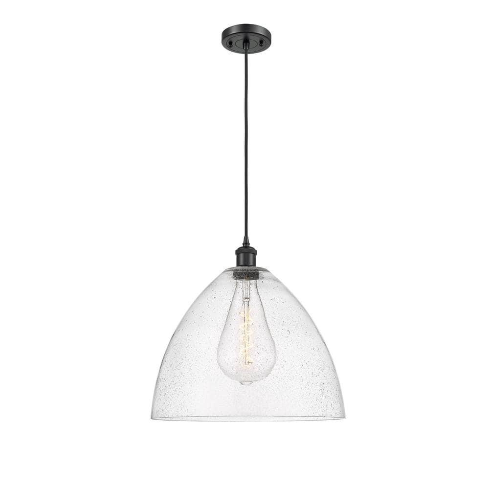 Innovations Lighting Bristol Glass 1 - Light Pendant in Matte Black