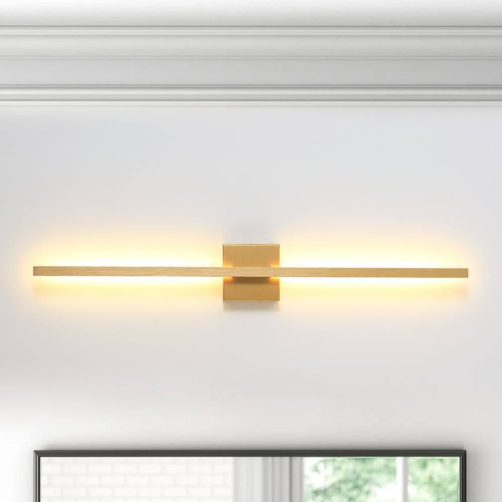 36-Inch Gold and Black Aluminum LED Vanity Light